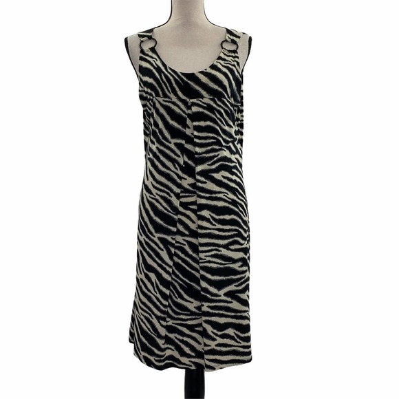 EN Focus Studio Zebra Midi Sheath Dress Size 12 - Picture 1 of 14